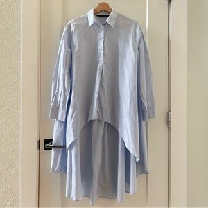 Zara High Low Shirt Dress Light Blue Size XS